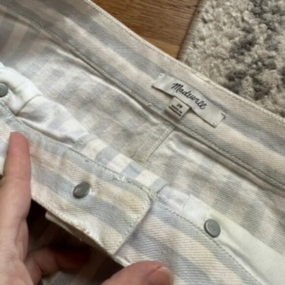 MADEWELL Stretch A-Line Miniskirt in Pomano Stripe 28/6 | blue white denim skirt - Picture 5 of 8